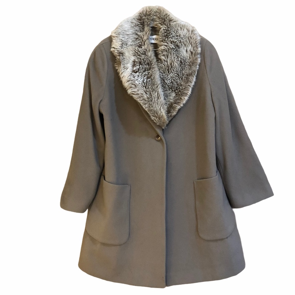 Vintage Windsmoor Wool Cashmere Trench Coat Fur 10